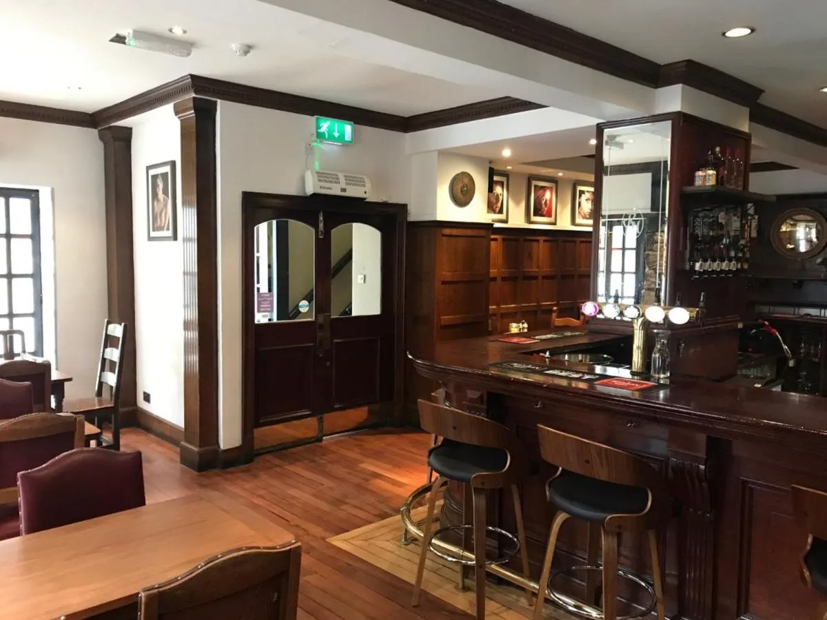 Bar with wooden panelling